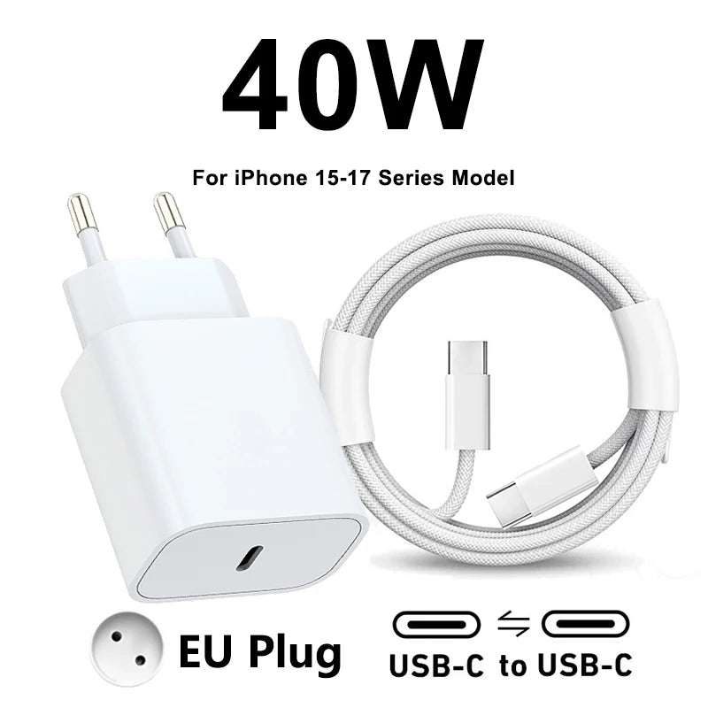 Chargeur Rapide 40W USB-C et Lightning certifié