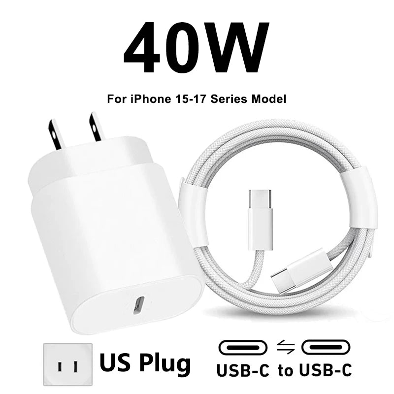 Chargeur Rapide 40W USB-C et Lightning certifié