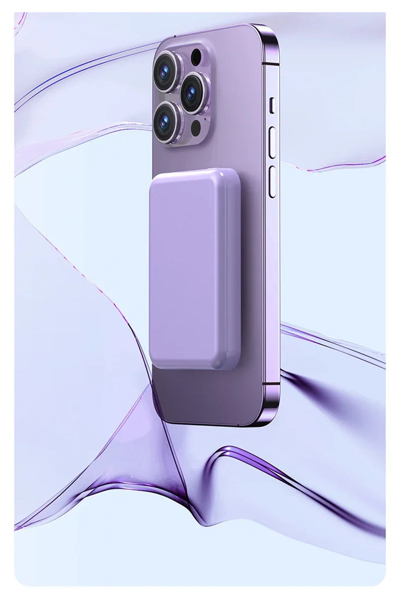 Batterie Externe Sans Fil 10000mAh – Charge Rapide iPhone & Android