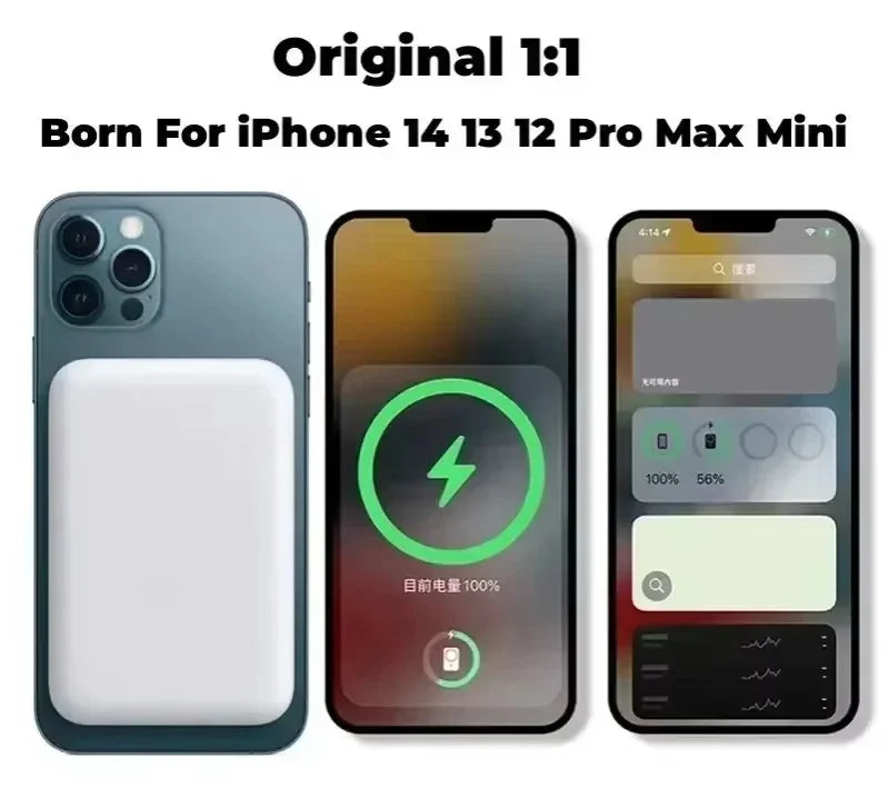 Batterie Externe Sans Fil 10000mAh – Charge Rapide iPhone & Android